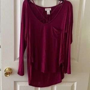 Red Long Sleeve Top